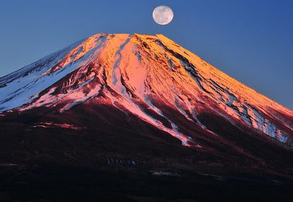 ポストカード 日本風景「月と富士山」105×150mm カラー写真 観光内 名所 郵便はがき