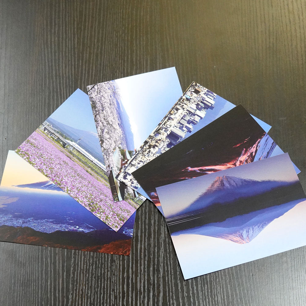 Set of 6 postcards: Japanese landscapes, Mt. Fuji, five-story pagoda, Tokyo, Shinkansen, 105 x 150 mm, color photos, tourist spots, famous places, postcards, original