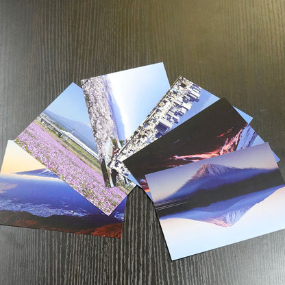 Set of 6 postcards: Japanese landscapes, Mt. Fuji, five-story pagoda, Tokyo, Shinkansen, 105 x 150 mm, color photos, tourist spots, famous places, postcards, original