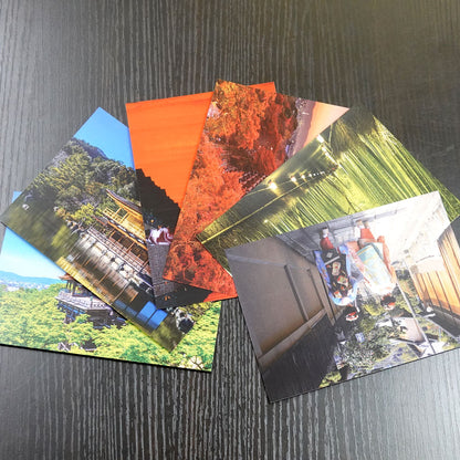 Set of 6 postcards: Japanese landscapes, Kyoto, Gion, Kinkakuji, Kiyomizudera, Sagano, 105 x 150 mm, color photos, sightseeing spots, famous places, postcards, original