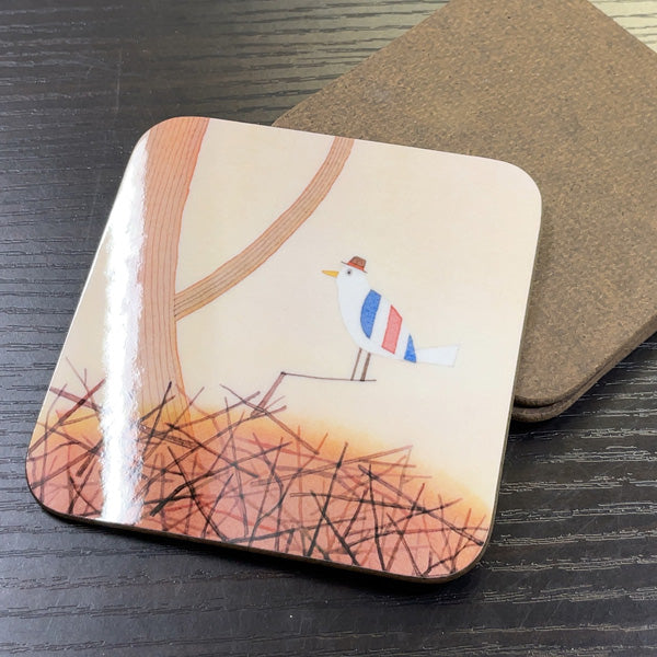 コースター 山田和明 モノポの巣「あなたへ」90×90mm イラスト キッチン用品