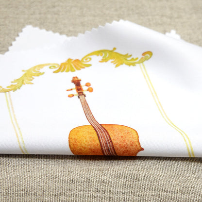 クリーニングクロス 山田和明「さえずり」150×150mm メガネ拭き レンズクリーナー」絵本作家 水彩画 音楽 バイオリン 楽器