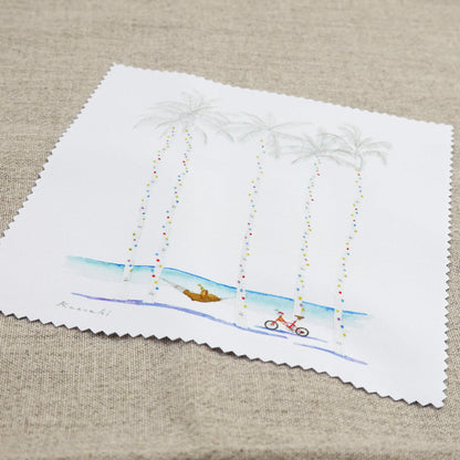Cleaning Cloth Kazuaki Yamada "Summer Afternoon" 150 x 150 mm Picture Book Author Animals Musical Instruments
