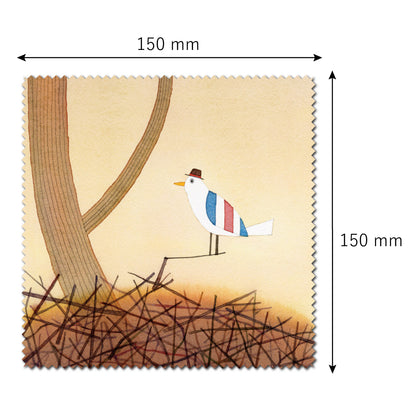 Cleaning Cloth Set of 4 Kazuaki Yamada Monopo's Nest 150 x 150 mm Bird Picture Book Author Musical Instrument Pattern