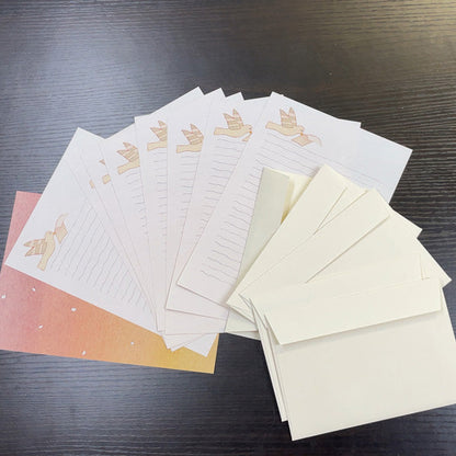 Letter set by Kazuaki Yamada, Monopo no Su "Fly Up to the Sky" illustration, 10 sheets of letter paper, 5 envelopes