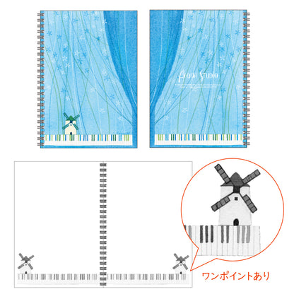 A5 Ring Notebook Set of 4 1 Kazuaki Yamada 60 Pages Picture Book Author Animal Musical Instruments Stationery