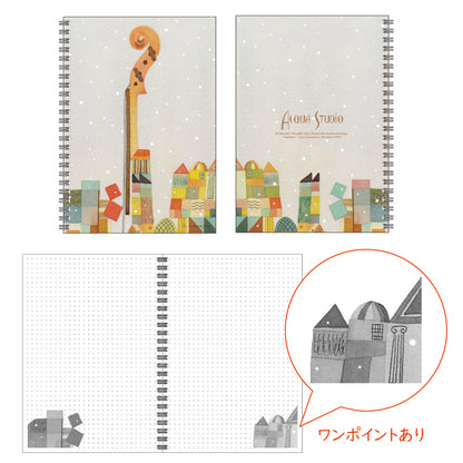 A5 Ring Notebook Set of 4 1 Kazuaki Yamada 60 Pages Picture Book Author Animal Musical Instruments Stationery