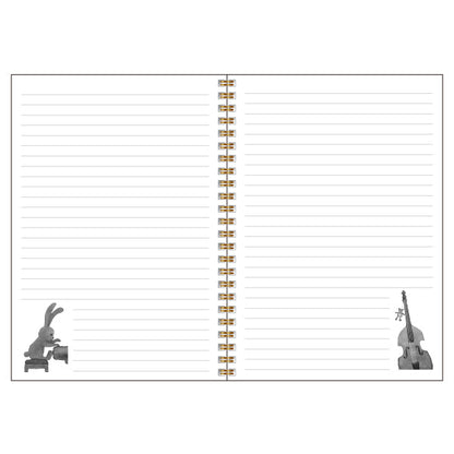 A5 Ring Notebook Kazuaki Yamada "PIANO BAR" 60P 100P Picture Book Author Animals Musical Instruments Stationery