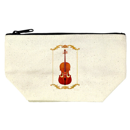Gusseted pouch by Kazuaki Yamada "Tweeting" on canvas, illustrated by picture book author, gift, animal, musical instrument