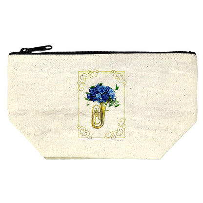 Gusseted pouch by Kazuaki Yamada "Blue Rose" canvas, picture book author, illustration, gift, animal, musical instrument