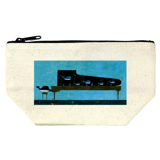 Gusseted pouch by Kazuaki Yamada "Aqua" canvas, picture book author, illustration, gift, animal, musical instrument