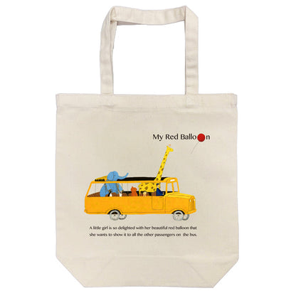 Tote bag by Kazuaki Yamada "My Red Balloon Balloon Bus" Picture book author Animal