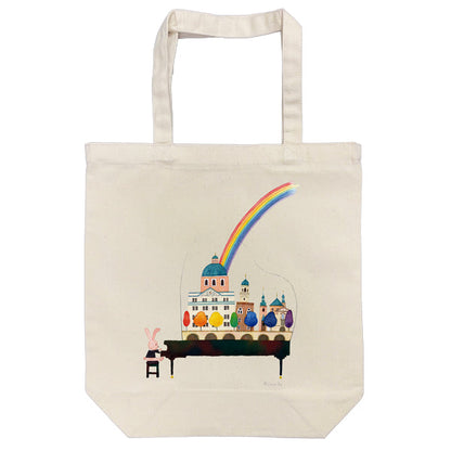 Tote bag Kazuaki Yamada "Memory Collage" canvas bag Picture book author Animals Musical instruments