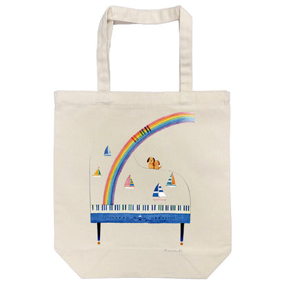 Tote bag Kazuaki Yamada "Summer for two" canvas bag Picture book author Animals Musical instruments