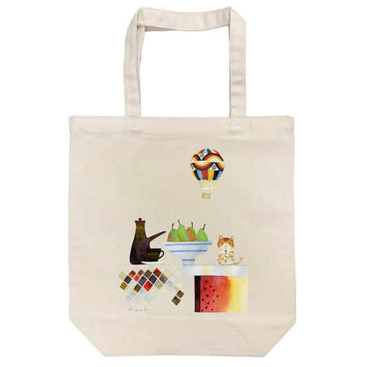 Tote bag Kazuaki Yamada "Afternoon" canvas bag Picture book author Animals Musical instruments