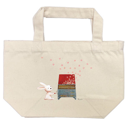 ランチトート 山田和明「うさぎオルガン」帆布バッグ 絵本作家 イラスト 贈り物 動物 楽器