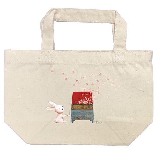 ランチトート 山田和明「うさぎオルガン」帆布バッグ 絵本作家 イラスト 贈り物 動物 楽器