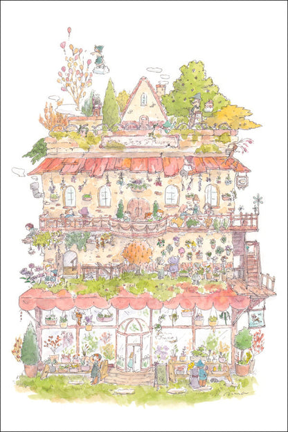 ポストカード かわいみな「魔女のお花屋さん」100×150mm 郵便はがき イラストレーター