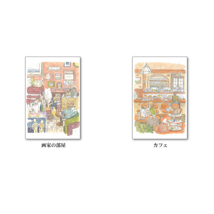 ポストカード6枚セット5 かわいみな 100×150mm イラストレーター 郵便はがき メッセージカード