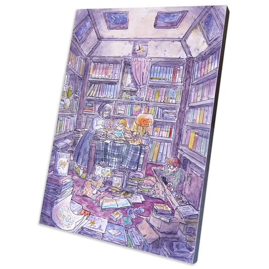卓上アートパネル A4 かわいみな「おじい様の読書室」額縁 インテリア