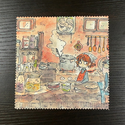 クリーニングクロス かわいみな「キッチン」メガネ拭き レンズクリーナー 眼鏡小物