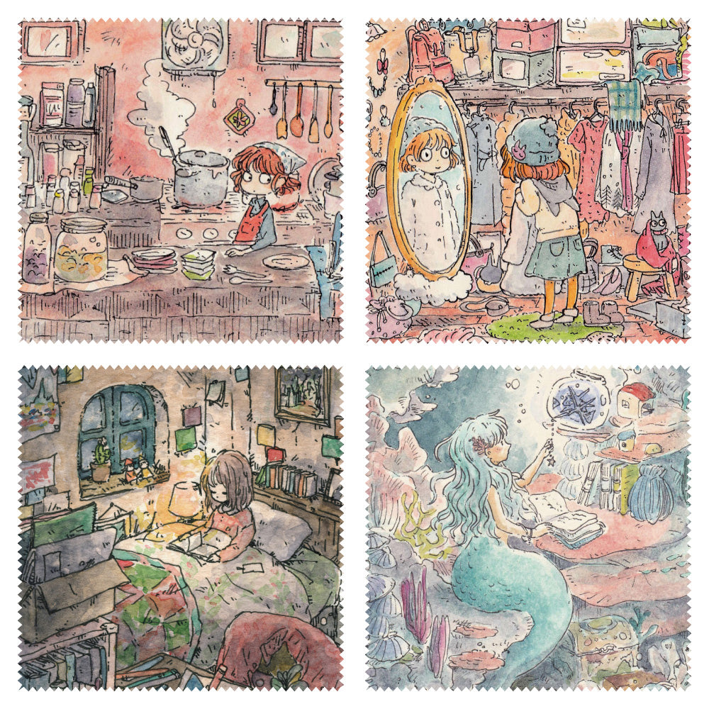 Cleaning cloth set of 4 Mina Kawai glasses cleaning cloth Lens cleaner ...