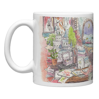 Mug: Cute "Picture Book Author's Room" Ceramic Teacup - Daily Goods