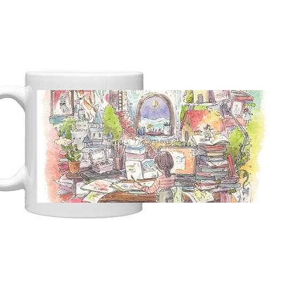 Mug: Cute "Picture Book Author's Room" Ceramic Teacup - Daily Goods