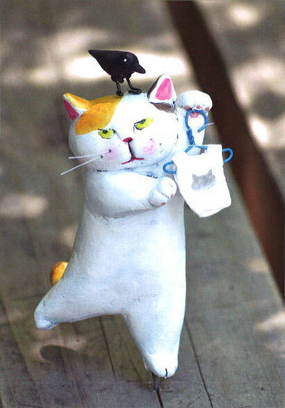 ポストカード 高橋理佐/猫粘土作家「カラッと乾かス」105×150mm 動物 カラー写真