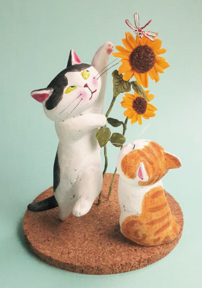 ポストカード 高橋理佐/猫粘土作家「ガンバれバンカ( 晩夏 )」105×150mm 動物 カラー写真
