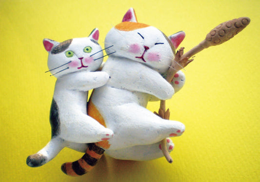 ポストカード 高橋理佐/猫粘土作家「くっつくし」105×150mm 動物 カラー写真