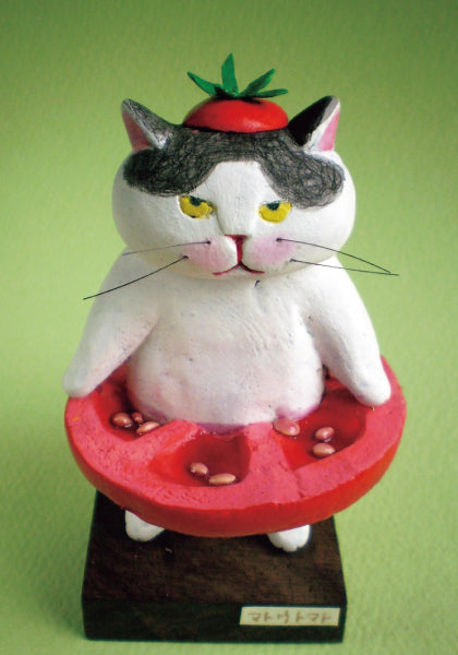 ポストカード 高橋理佐/猫粘土作家「トマトまとう」105×150mm 動物 カラー写真