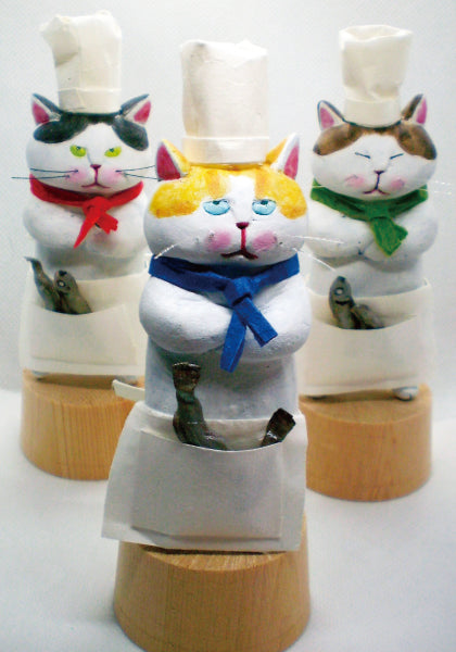 ポストカード 高橋理佐/猫粘土作家「二(ツ)星シェフ」105×150mm 動物 カラー写真