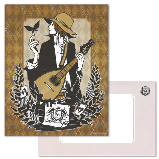 Letter set Wakamatsu Kaori "Man with a mandolin" illustration Japanese style 6 sheets of letter paper 3 envelopes Letter
