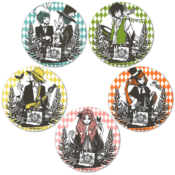 Set of 5 paper coasters by Wakamatsu Kaori, "Man and Woman", diameter 9cm, illustration, Japanese style, paper, kitchen supplies