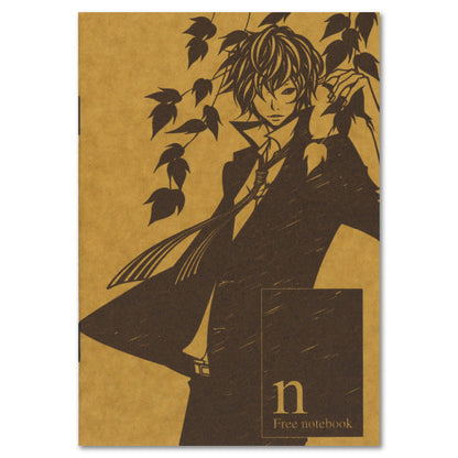 Notebook Wakamatsu Kaori "Male" Illustration Japanese Style 11 x 16 cm 32 Pages Plain Memo Pad Free Notebook Stapled