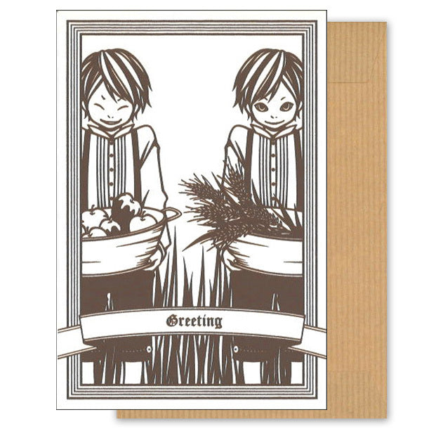 Greeting Cards Multipurpose Wakamatsu Kaori "Male" Illustration Message Card