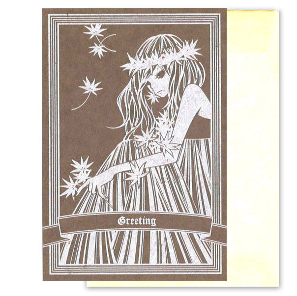 Greeting Cards Multipurpose Wakamatsu Kaori "Woman" Illustration Message Card