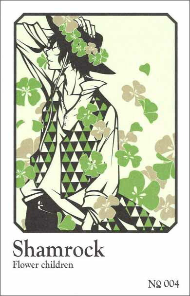 Postcard Wakamatsu Kaori "Flower Children Series Shamrock" 100 x 154 mm Illustrator Postcard Pearl-finished paper