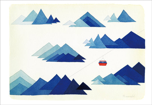 Postcard Kazuaki Yamada "Blue Fugue" 105 x 150 mm Picture book author illustrator Postcard