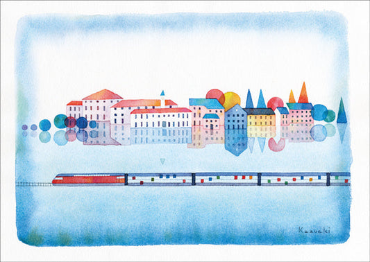 Postcard Kazuaki Yamada "Mirror Town" 105 x 150 mm Picture book author illustrator Postcard