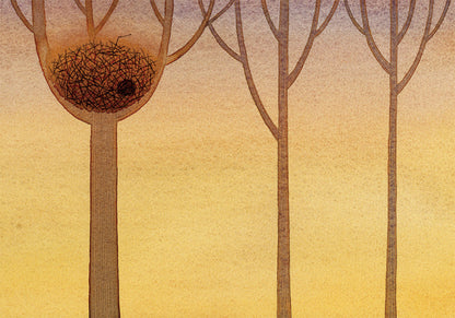 ポストカード 山田和明「モノポの巣 夕暮れ時」105×150mm 絵本作家イラストレーター 郵便はがき