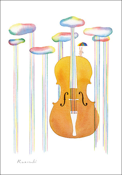 ポストカード 山田和明「無伴奏チェロ組曲」105×150mm 絵本作家イラストレーター 郵便はがき