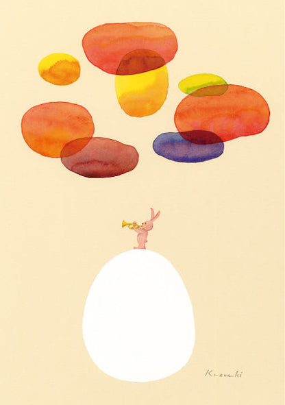ポストカード 山田和明「茜色に染まる雲」105×150mm 絵本作家イラストレーター 郵便はがき