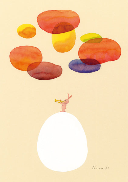 ポストカード 山田和明「茜色に染まる雲」105×150mm 絵本作家イラストレーター 郵便はがき
