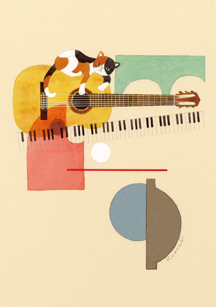 ポストカード 山田和明「NAKED GUITAR」105×150mm 絵本作家イラストレーター 郵便はがき