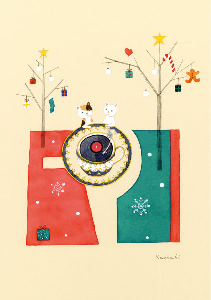 ポストカード 山田和明「はじめてのクリスマス」105×150mm 絵本作家イラストレーター 郵便はがき