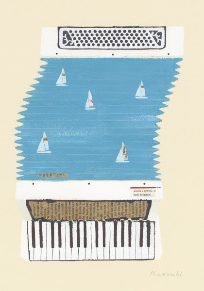 ポストカード 山田和明「Accordion」105×150mm 絵本作家イラストレーター 郵便はがき