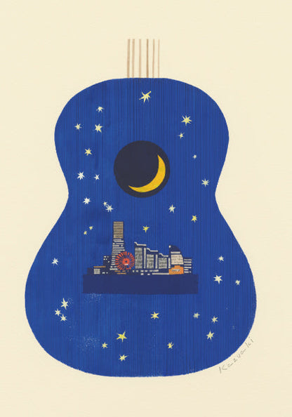 ポストカード 山田和明「In the dark of night」105×150mm 絵本作家イラストレーター 郵便はがき