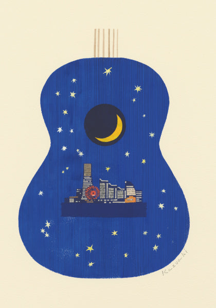 ポストカード 山田和明「In the dark of night」105×150mm 絵本作家イラストレーター 郵便はがき